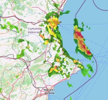 regen alicante valencia karte